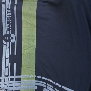 Diesel Varsity Black Plaid with Yellow and Gray Stripes Scarf